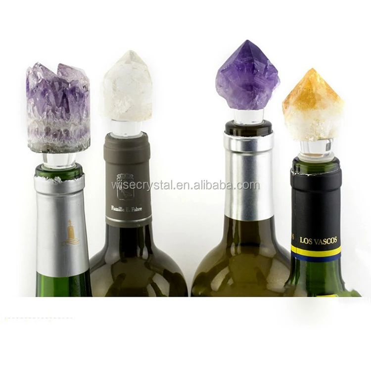 Crystal gemstone natural healing quartz Crystal Wine Stopper for Wedding Gifts