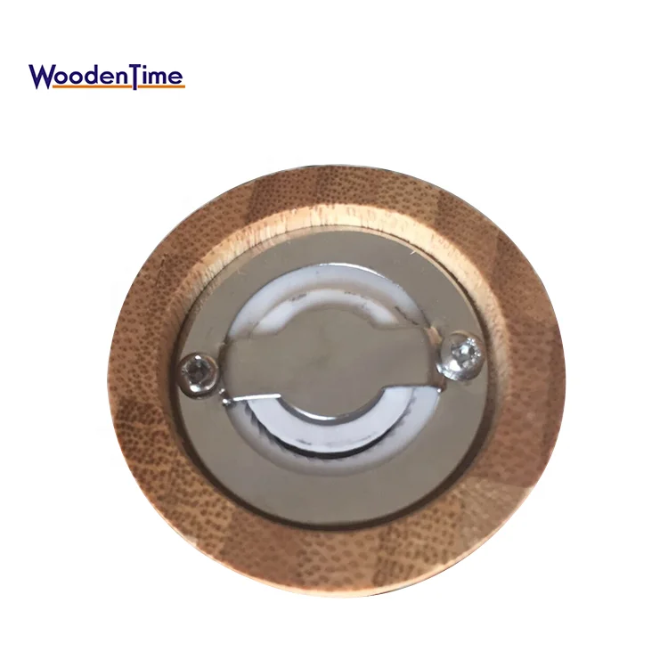 деревянный бамбуковый стенд с легким насосом и измельчить соль и перец шейкер набор/Соль и перец шлифовальные станки Набор