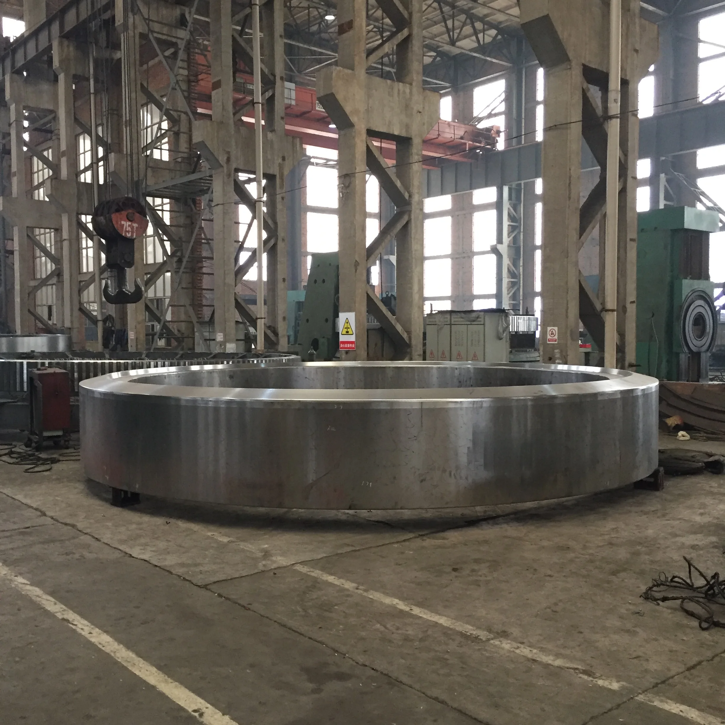 Cnc Lathe Machining Customized Casting Support Cement Rotary Kiln Tyre Harden Steel Spur Gear Large Heavy Duty Reduction Gears