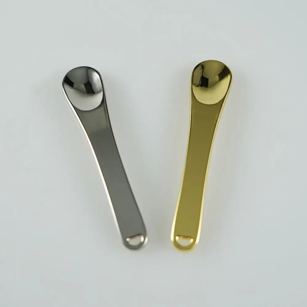 
Metal Makeup Spatula, Mini Spoon, Beauty Scoop for Facial Cosmetic, Face Mask (Silver & Gold) 