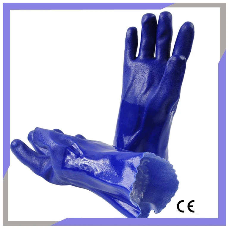 EN374 PVC Rubber Fishing Work Gloves
