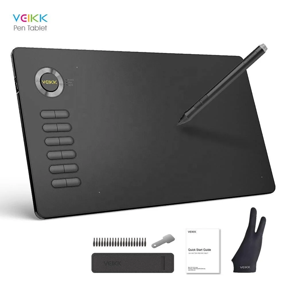 VEIKK A15 graphics tablet drawing software with express keys graphics tablet for 3d