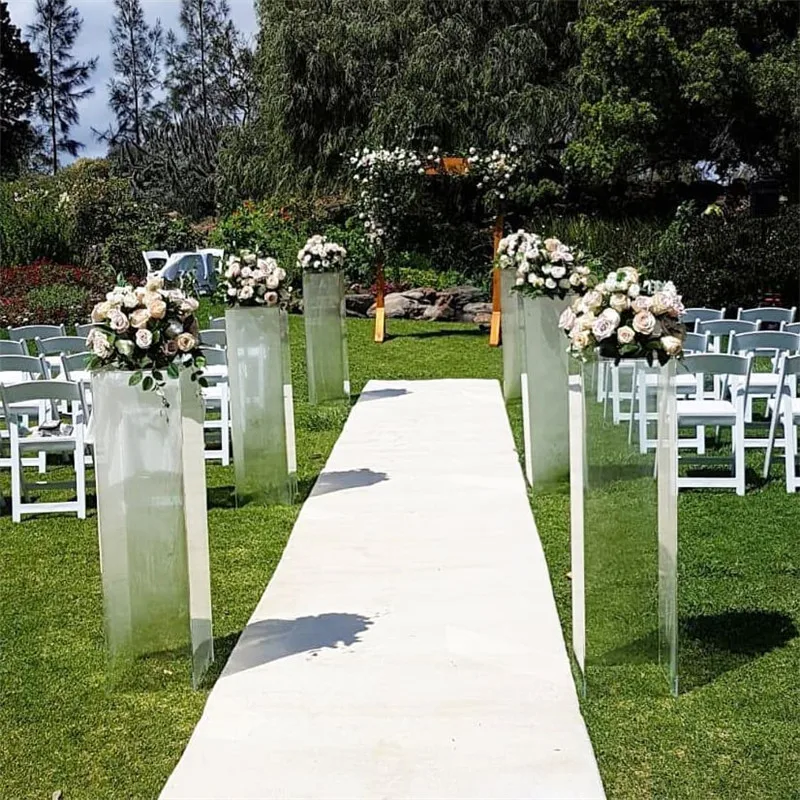 Acrylic Display Case Cover Cube Pedestals Clear Acrylic Rectangular Plinths for Wedding and Events