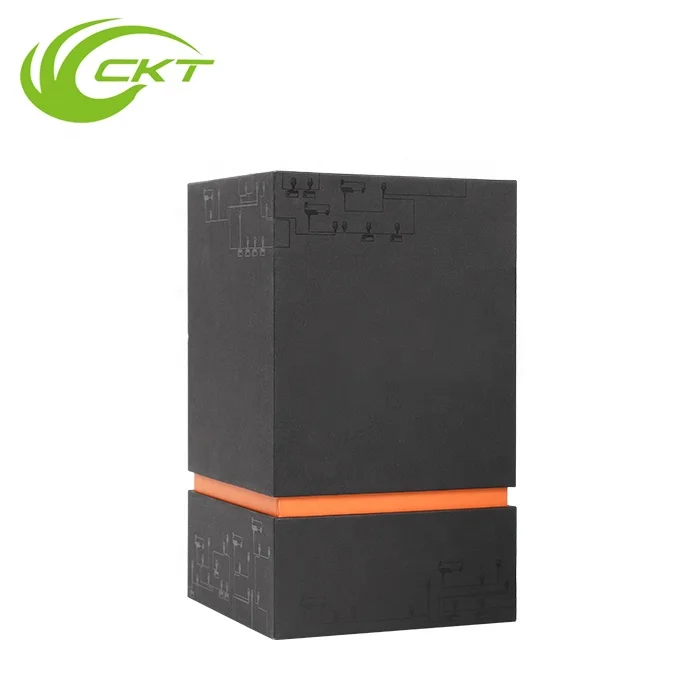 Branded Luxury Black Clamshell Cardboard Paper Packaging Perfume Sample Bottle Gift Box