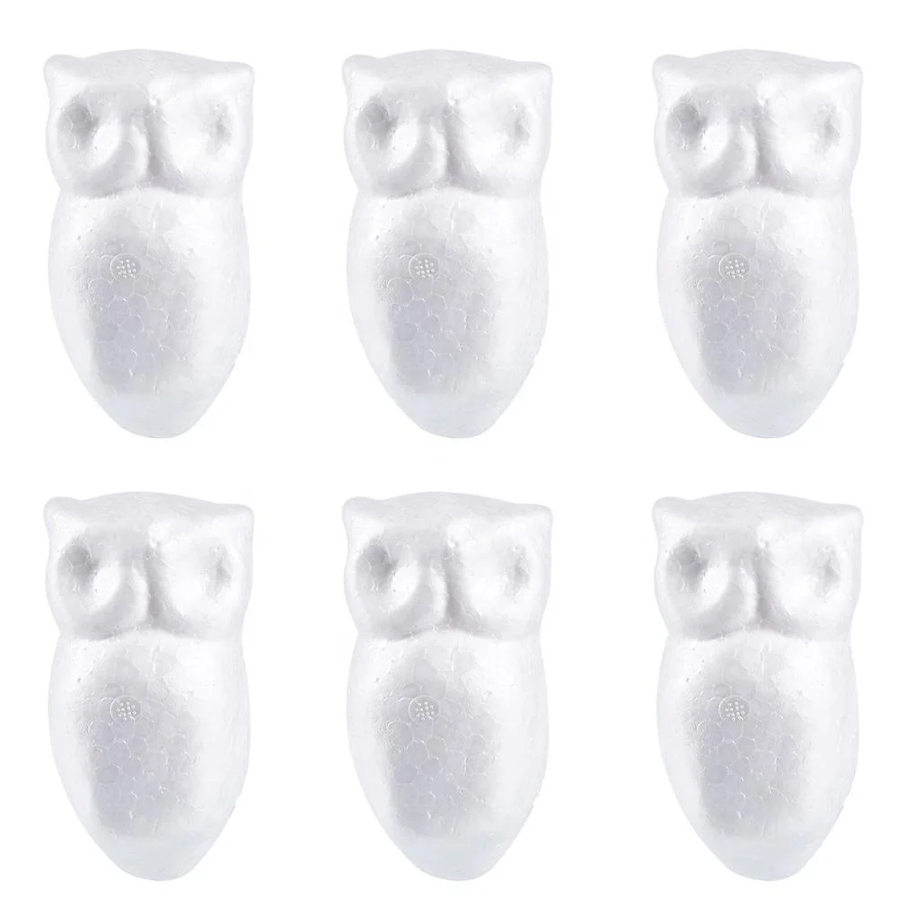 Factory Direct Selling Craft Foam  Owl Shaped Styrofoam  For DIY Crafts Project, Kids Art Class, White Polystyrene Foam