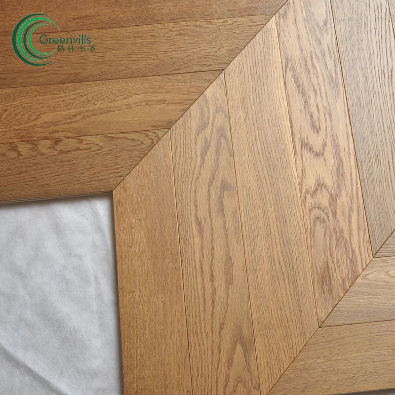 herringbone engineered wood floor oak chevron fishbone brushed parquet wood floor tiles Foshan