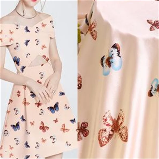 100% polyester fabric silk plaid satin