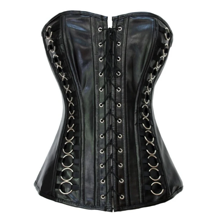 2018 оптовая продажа черный кожаный overbust Пользовательские сексуальное женское белье корсет