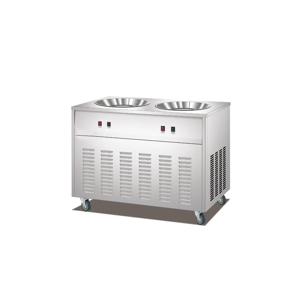 Most Popular Single Thai Fried Ice Cream Roll Machine R22/R404a Refrigerant Cold Plate Ice Cream Roll Machine