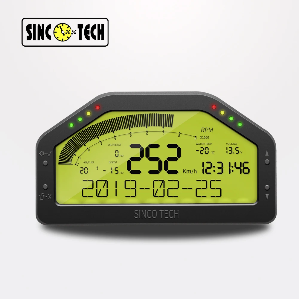 SincoTech 6.5' Digital Wireless LCD Race Dash Boost Speed Tacho EGT AFR Oil Water Temp Gauge Instrument Cluster DO904