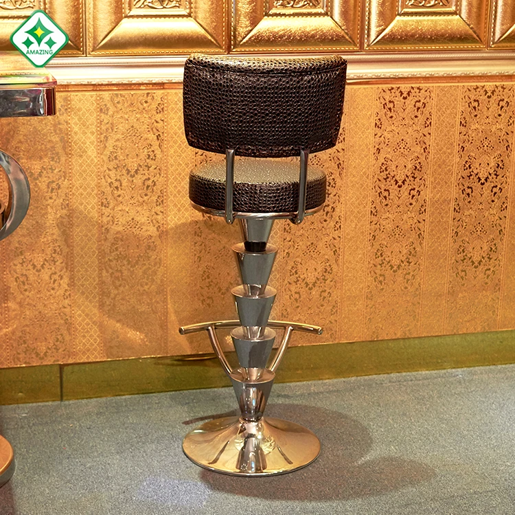 
unique design adjustable leather seats bar chair with back metal swivel bar stool with footrest 