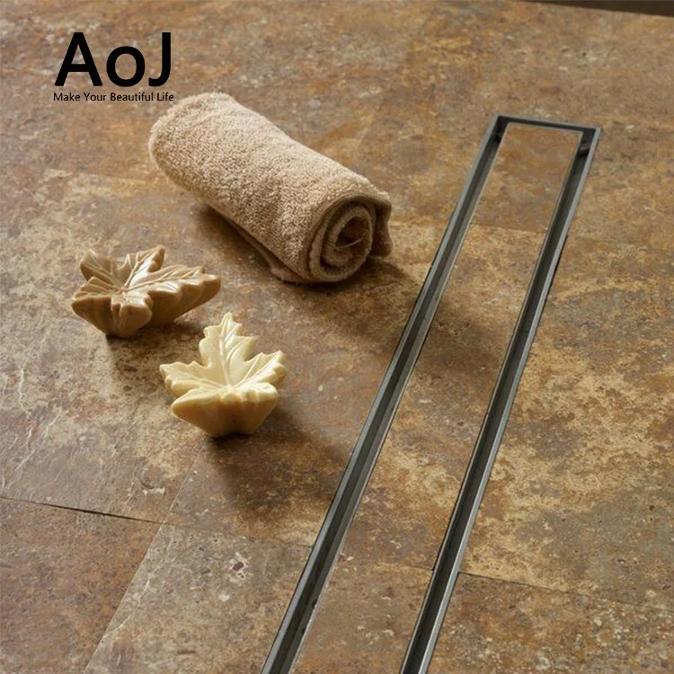 Hot sell linear show drain simply style customized size stainless tile insert floor drain shower
