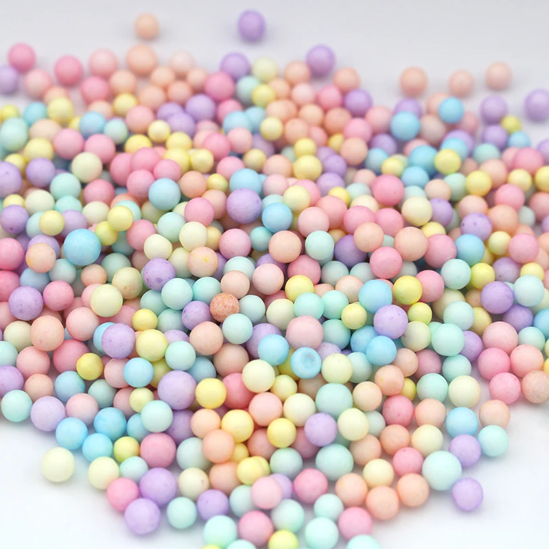Diy 2-3.5mm Macarons  foam beads for slime Polystyrene Styrofoam Craft Foam Beads For Slime in 11 colors