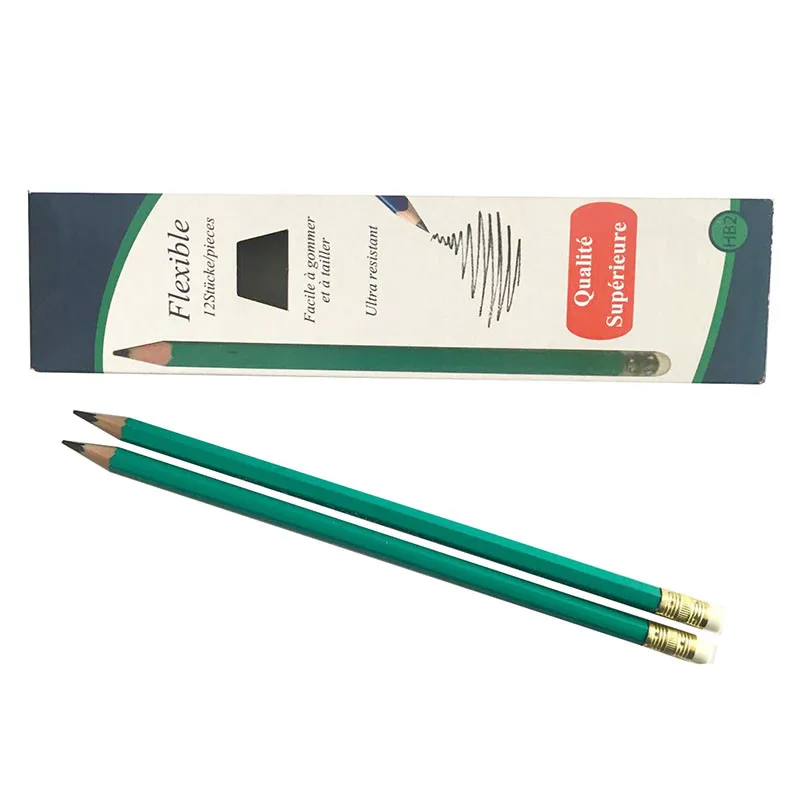 Promotional Hotel Black Lead Plastic HB Pencil with Earser Plastic Pencil Pvc Free Pencil