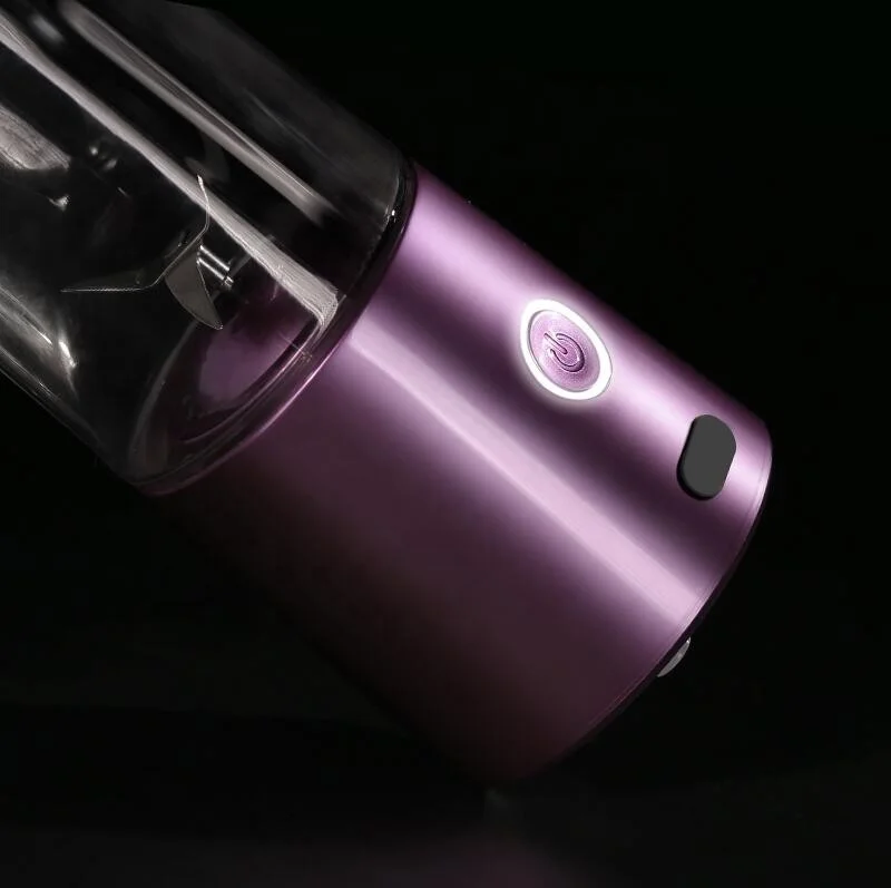 Wholesale fashion painting 7.4V auroral purple rechargeable personal mini size portable blender smoothie maker usb blender