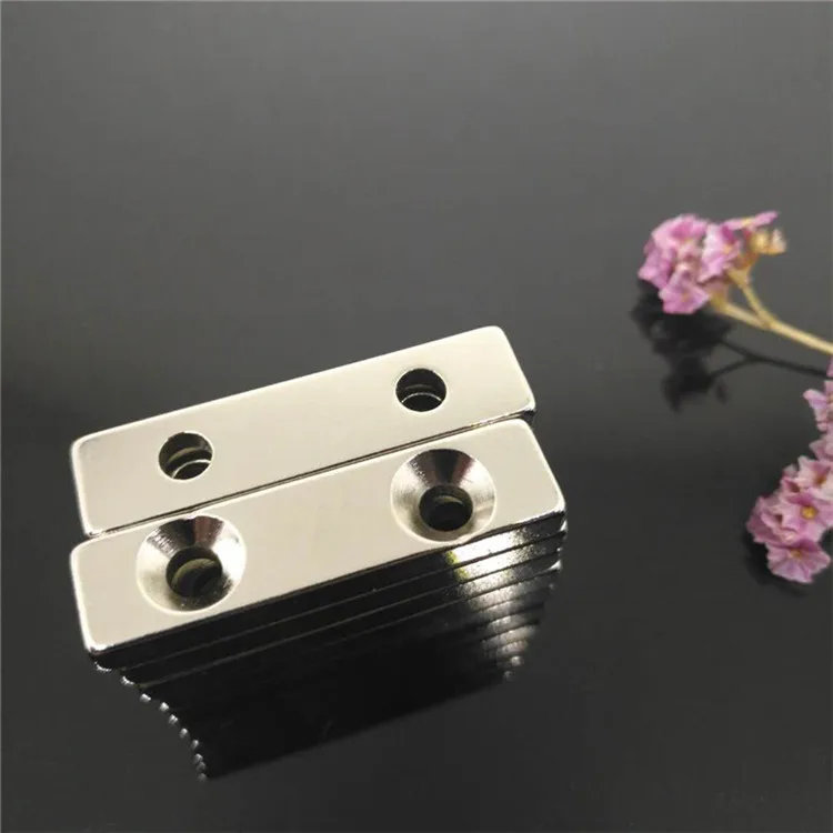 China ndfeb magnet manufacturer Permanent block neodymium magnet with countersunk hole