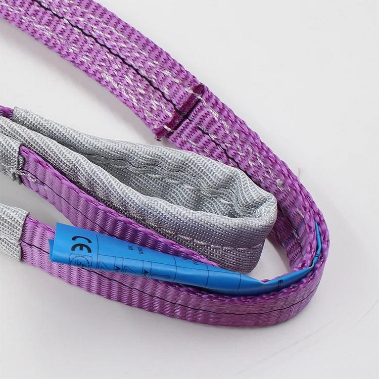 30mm  Width 1T Color Code Purple Polyester Webbing Sling With Flat Or Becket Eyes