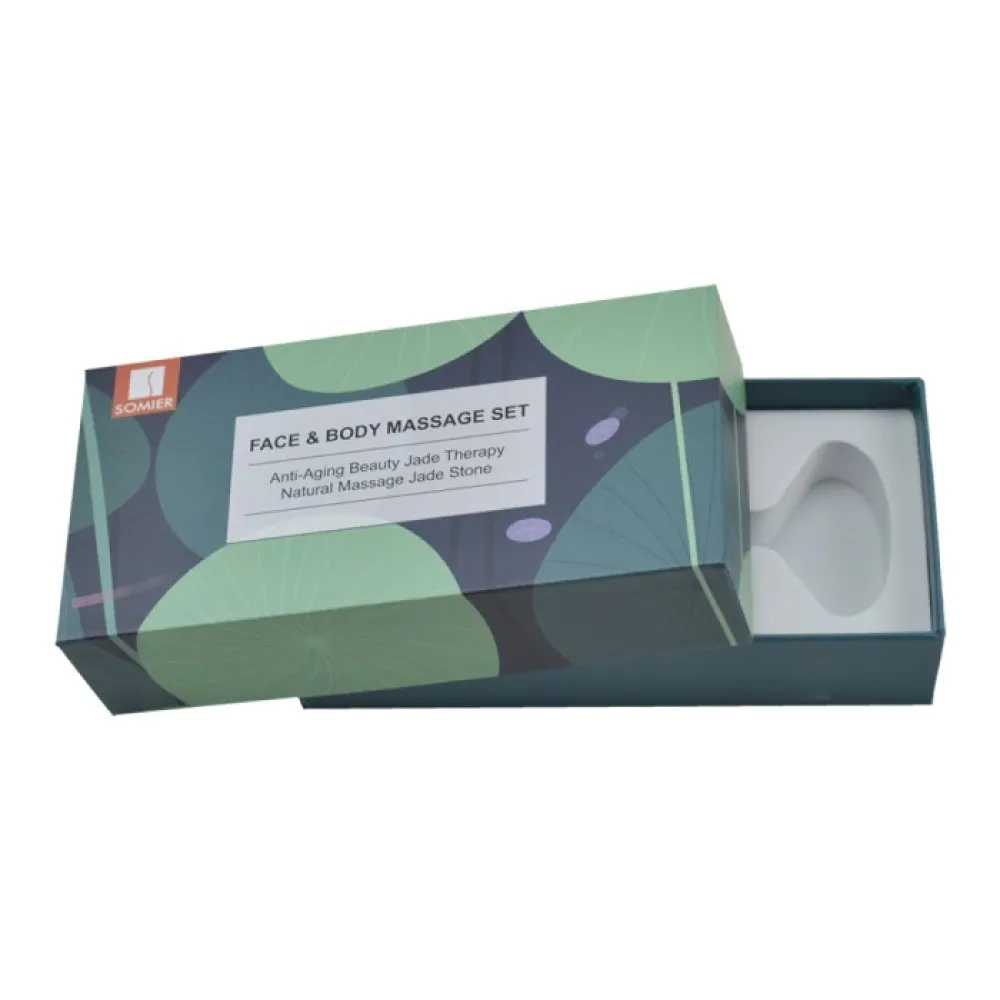 Free Sample China Manufacturer Papierowe Pudelko 2 Piece Lid and Base Jade Roller Gua Sha Box Retail Packaging with EVA Insert
