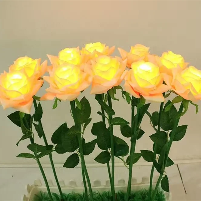 Promotional Wedding favor Garland outdoor decoration colorful plastic led Rose Flower