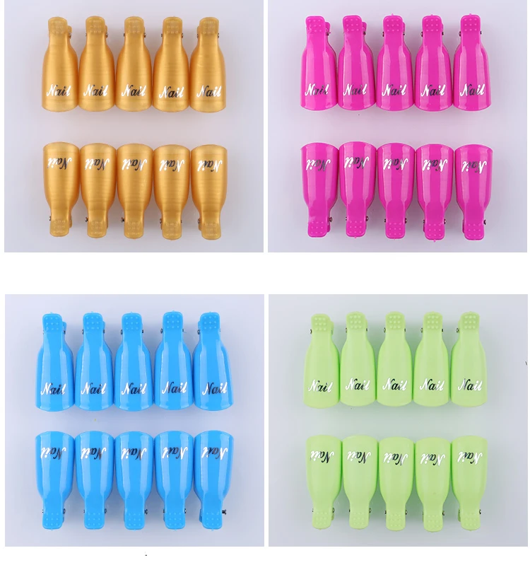 SZ082 Hot Seller Wearable TOE Nail Soaker Gel Polish Remover Clip 10pcs