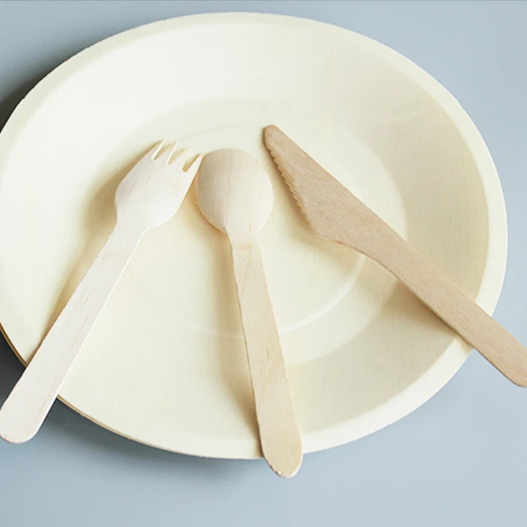 Wholesale Biodegradable Disposable Wooden Spoon Fork Knife