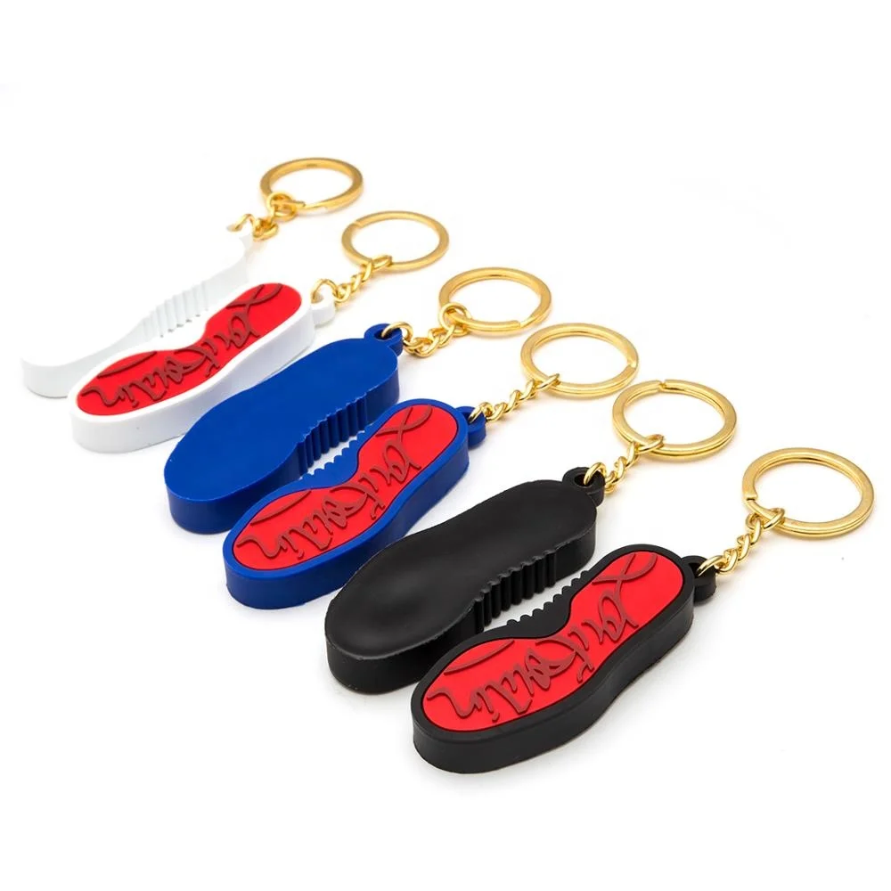 
Custom Hot sales Shoe shape 3D silicone rubber soft PVC keychain for souvenir gift 