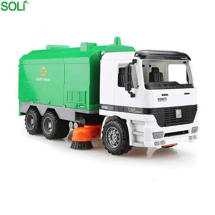Promotional Cleaning Garbage Sweeping Turned Over Car Funny Diecast Truck Toy Road Sweeper Model