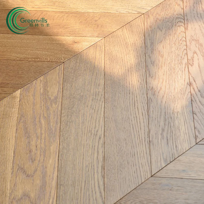 herringbone engineered wood floor oak chevron fishbone brushed parquet wood floor tiles Foshan