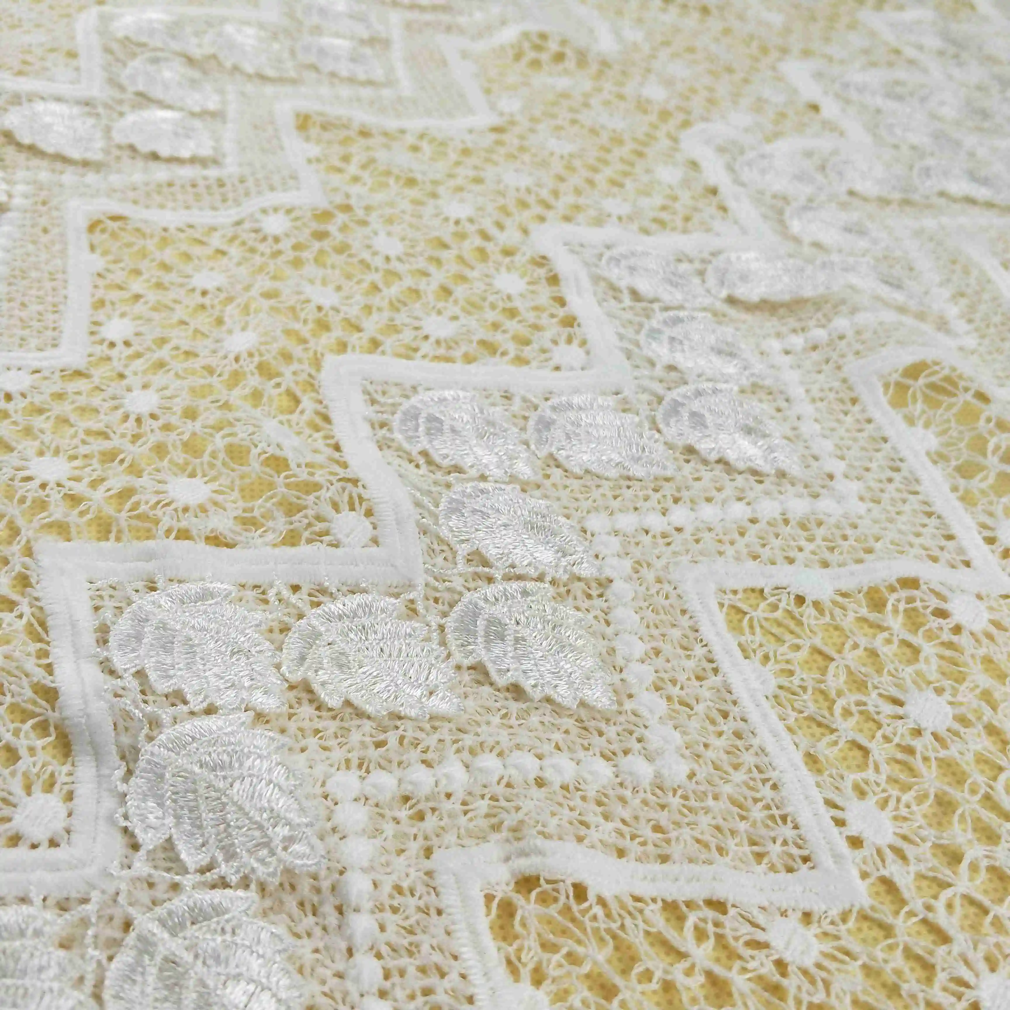 Wholesale White Swiss Cotton Voile Lace Austria 3d Embroidered Fabric