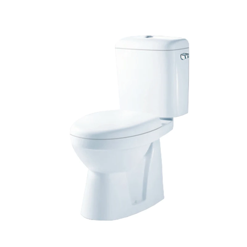 White ceramic WaterSense Elongated Chair Height 2-Piece Toilet 12-in Rough-In Size