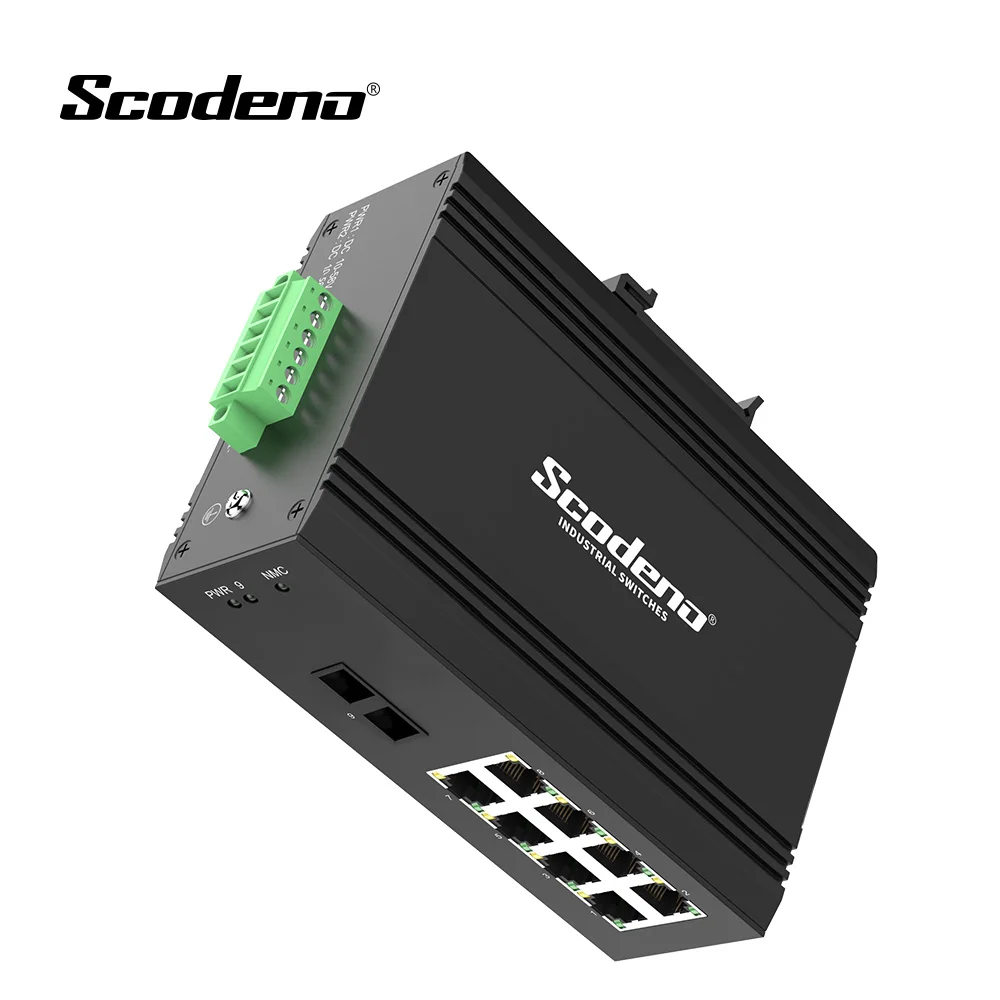 Din-rail 8 Порт 1/1000 м неуправляемый промышленный сетевой коммутатор Ethernet