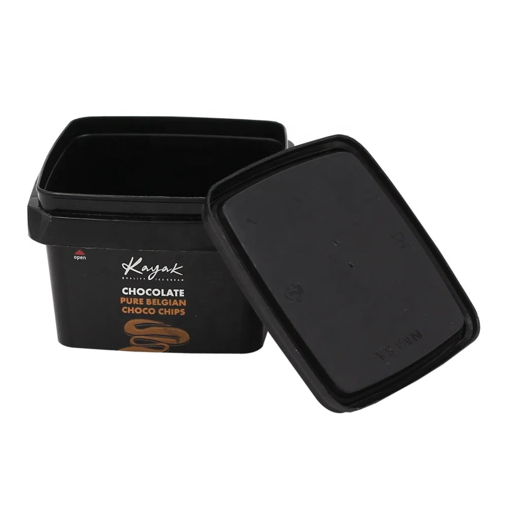 Promotion disposable 250g square custom logo IML pp plastic margarine container margarine container cheese container for packing