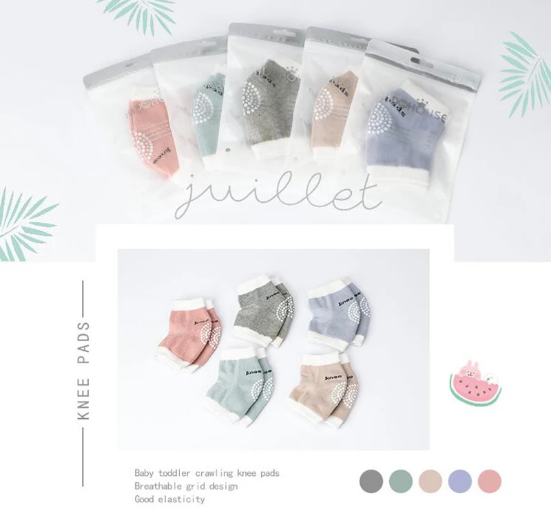 Детские Нескользящие наколенники с подушкой для ползания и локтя, летние детские хлопковые наколенники