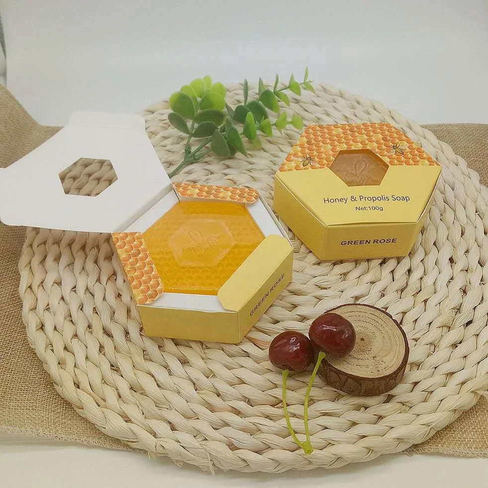 New Design High Quality Popular Hand Made Bee Honey Soap Antiseptic Bath Soap