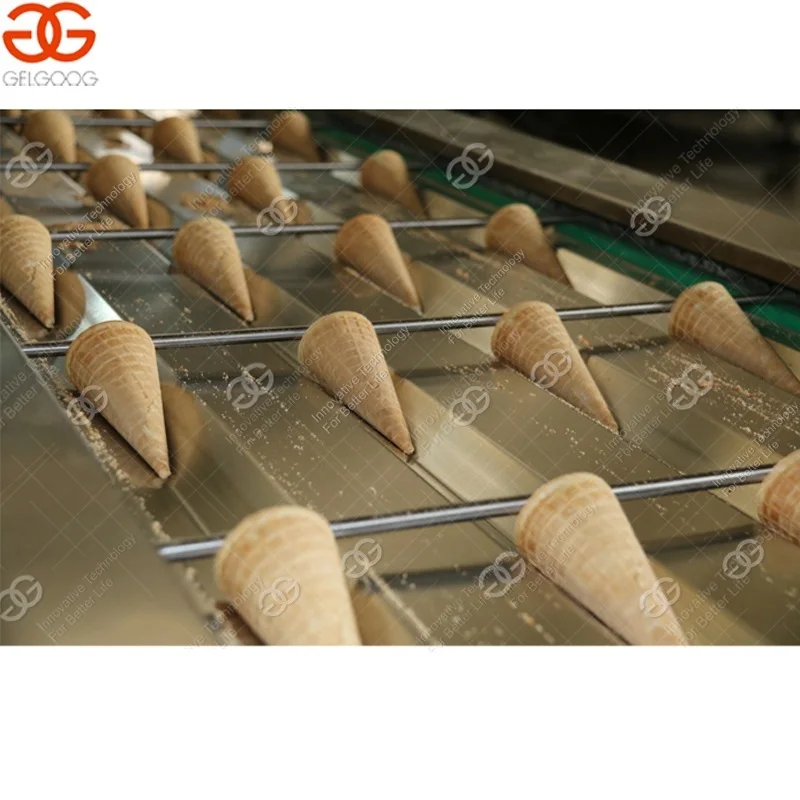 Large Capacity Automatic Making Rolled Sugar Icecream Gelato Cone Production Line Commercial Ice Cream Cone Machine For Sale
