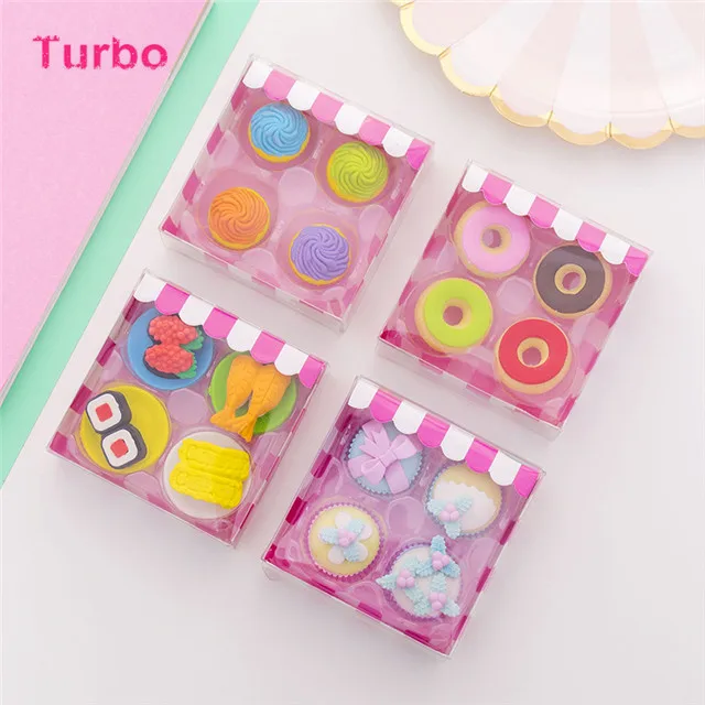 Wholesale Promotional School stationery accessories best quality colorful creative cute girl  3d shaped rubber erasers