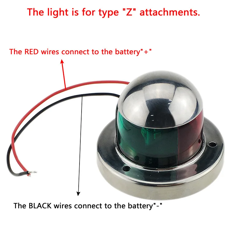 KETO Waterproof Stainless Steel Ship Yacht Boat 12V DC LED Marine Navigation Bow Stern Light