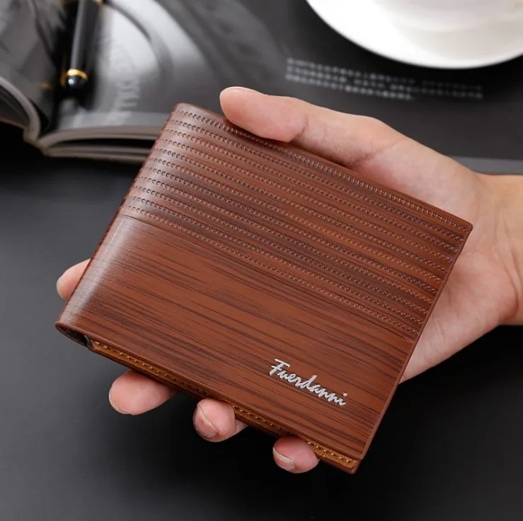 2021 Vintage Men Wallet PU Leather Brand Luxury Wallets Short Holder Clip Credit Card Money Bag