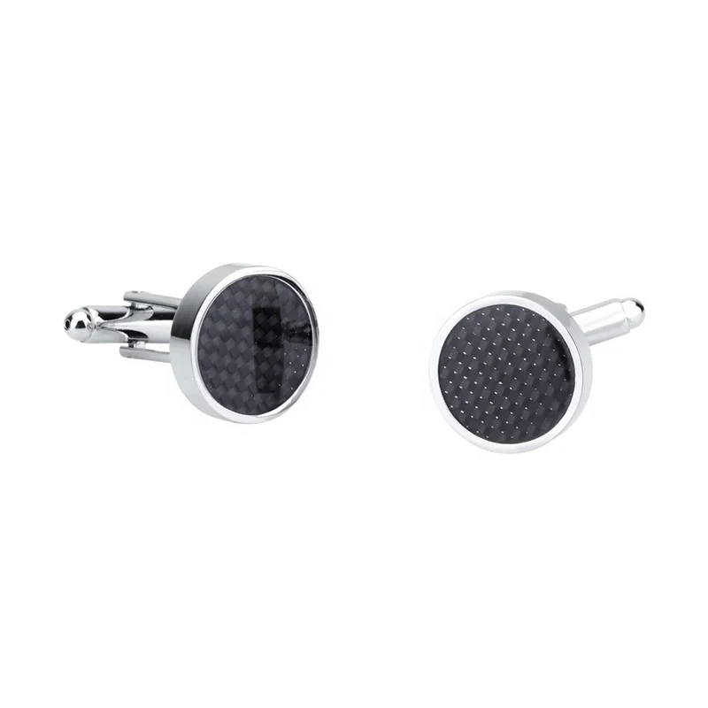 
Mix other styles wholesale Round Black Carbon Fiber Cufflinks for Mens 