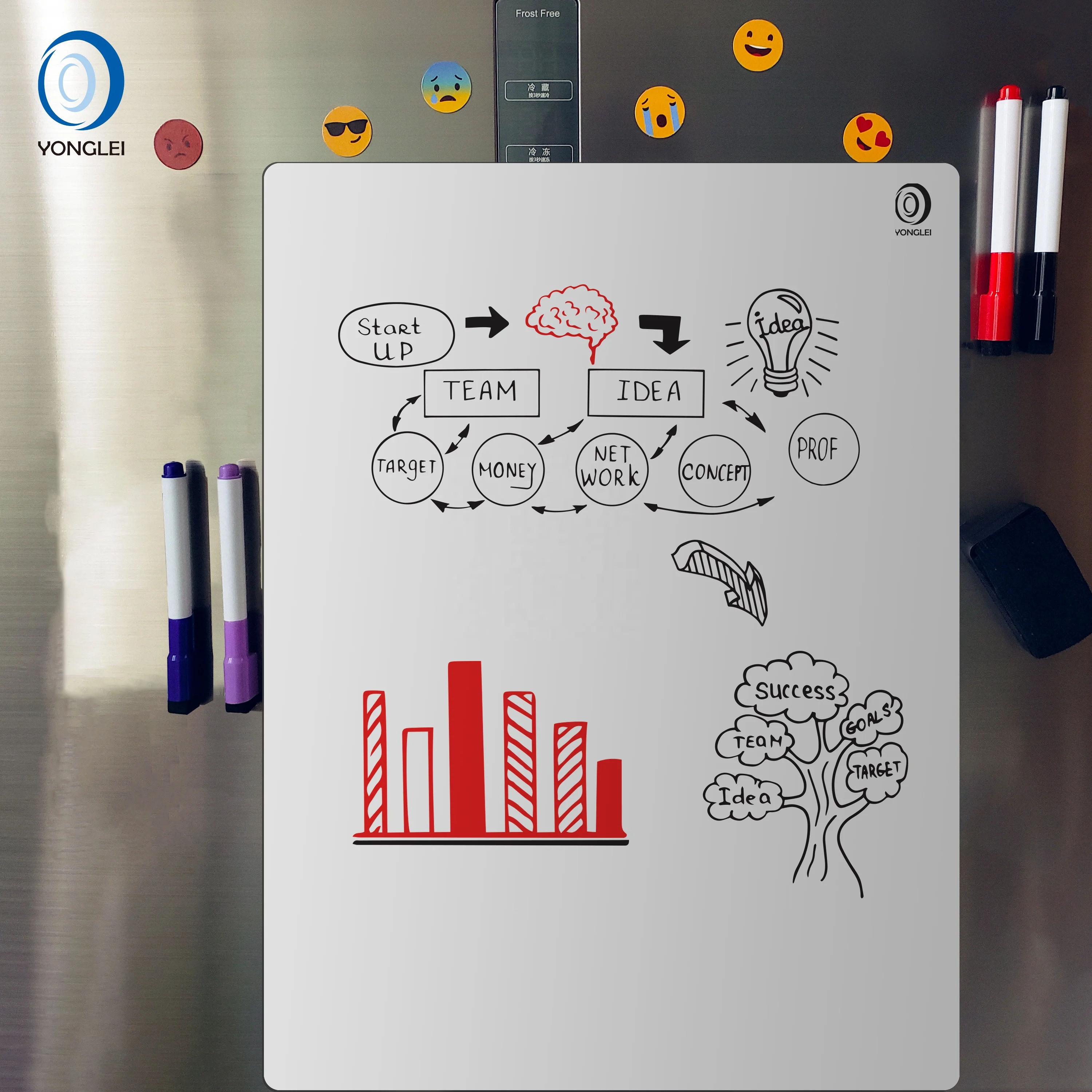 7.9-8B1Dry erase white board magnetic flexible magnetic whiteboard