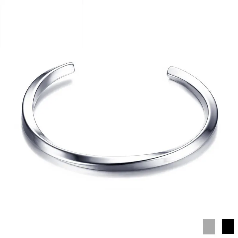 New Product Black Silver Rose Gold Baby Men Woman Jewelry Cuff Bracelet Stainless Steel Bangle