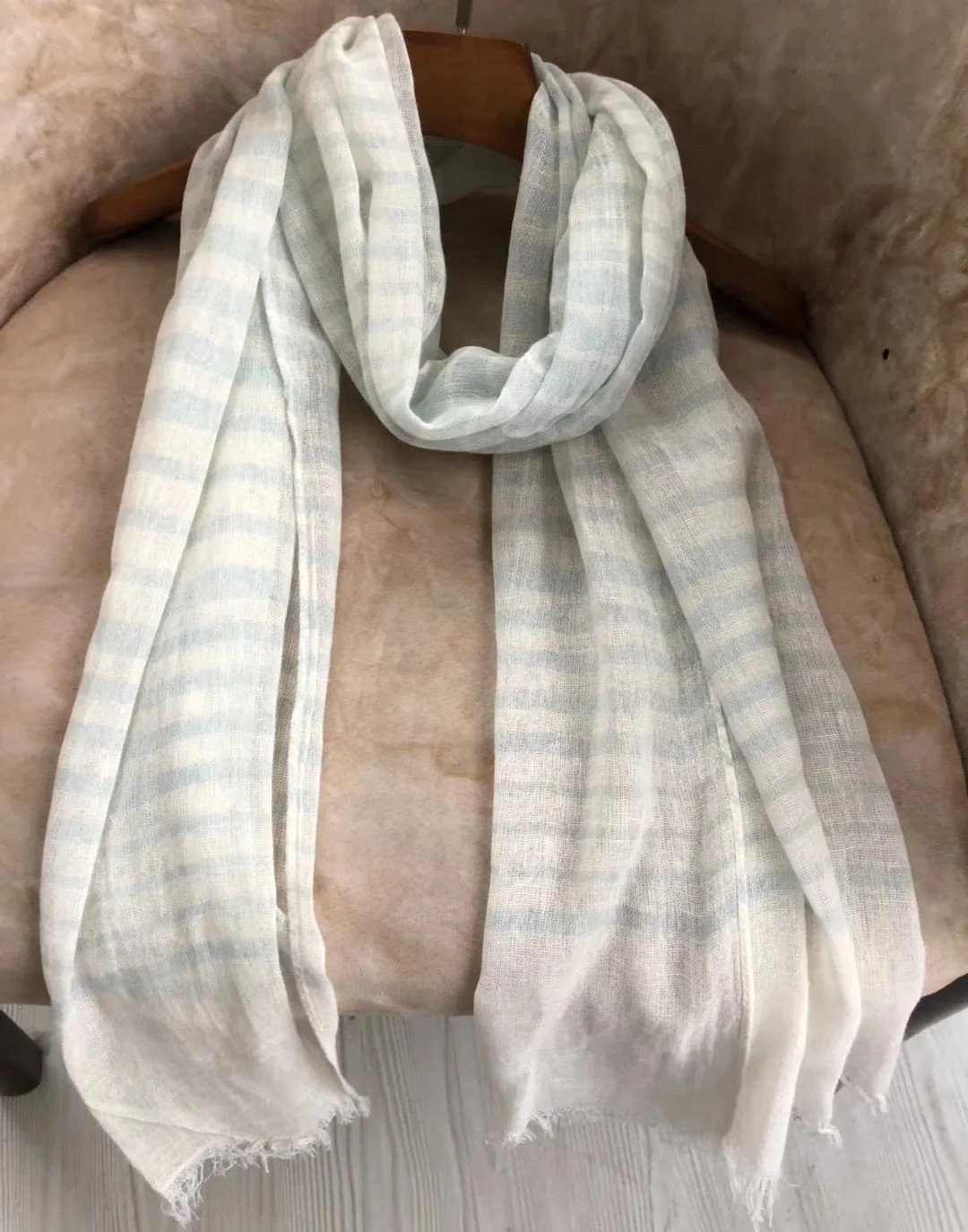 High quality 50%cotton50%linen luxury lady men natural mascadas echarpe shawl eco friendly wholesale stripe linen scarves