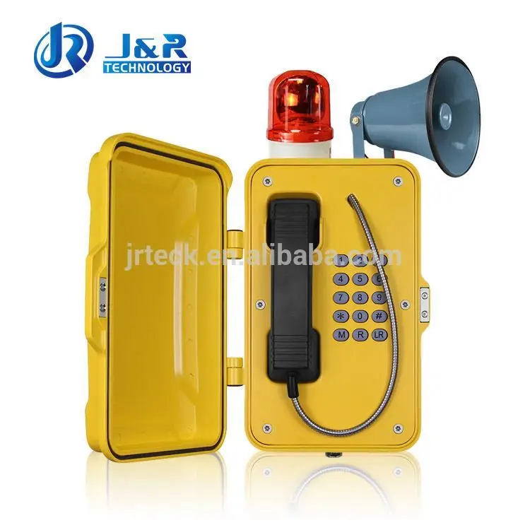 IP67 всепогодный VoIP телефоны с мигает лампа и рог для тяжелых промышленных