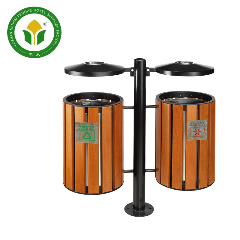 Outdoor ground WPC wood recycling garbage bin waste bin trash can bin