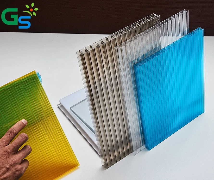 Bronze Color 4mm Twin Wall Polycarbon Sheet For Greenhouse Hollow Sheets Panel