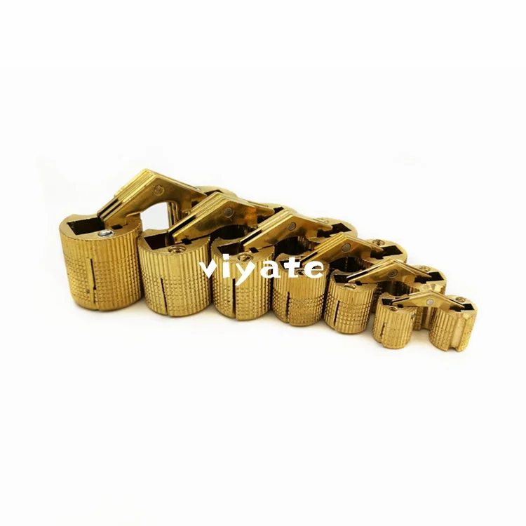 Hot selling Cabinet Door Invisible Brass Concealed Cylinder Barrel Hinge for Wooden Box