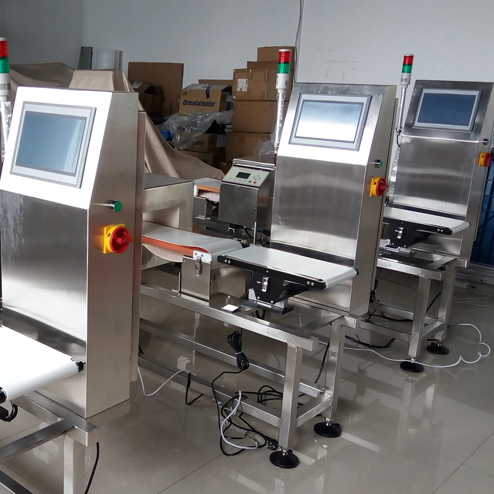 Online tunnel metal detector with check weigher checkweigher machine for snack food