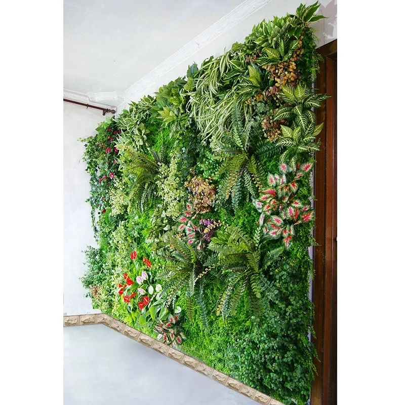 Vertical plant artificial walls plastic green wall for home garden decoration