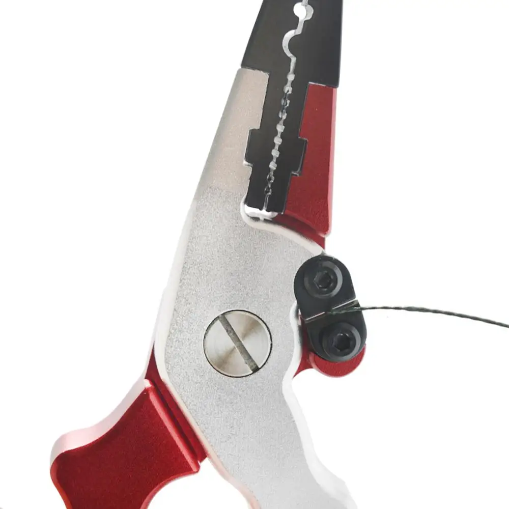 Wholesale Fishing Line Side Equipment Carp Tackle Tools Products Aluminum Fishing Pliers Scissors with Sheath Lanyard