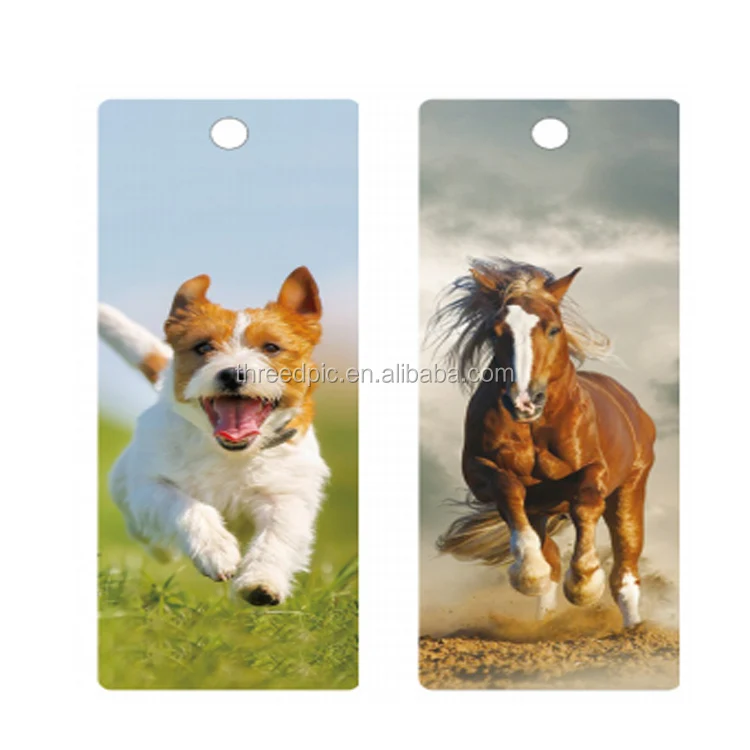 PET Custom 3D Bookmark with Tassels, Beautiful dog 3d lenticular bookmark